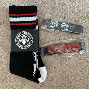 Affliction Crew Socks and 2 Lanyards